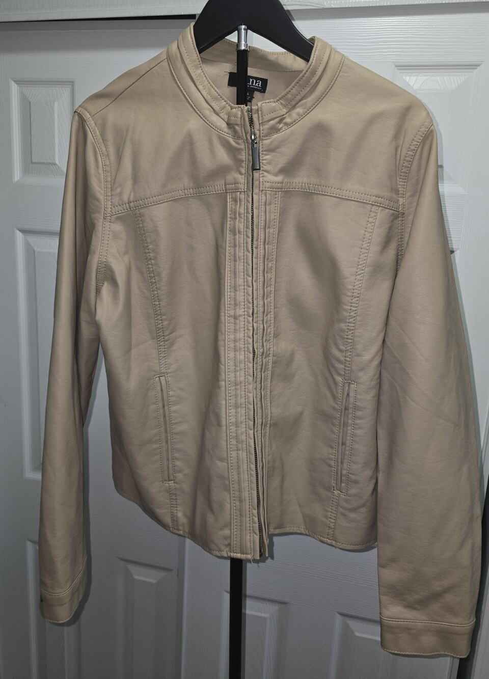 a.n.a A New Approach Women’s Tan Faux Leather Zip Jacket Extra Large NWT